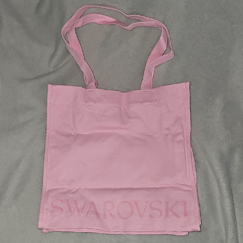 New - Swarovski - Iconic Swan - Pink Canvas Tote Bag w/ Tag